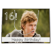 16e verjaardag aangepaste fotojongen large cadeautasje (Voorkant)