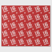 16e verjaardag Aangepaste naam Typografie Varsity  Cadeaupapier (Vlak)