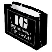 16e verjaardag ~ Art Deco geïnspireerde look "16"  Groot Cadeauzakje (Achterkant Gekanteld)