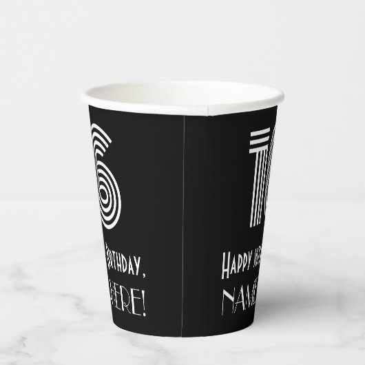 16e verjaardag — Art Deco Geïnspireerde look "16"  Papieren Bekers (Rechts)