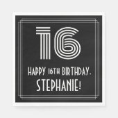 16e verjaardag: Art Deco Geïnspireerde look "16" + Servet (Voorkant)