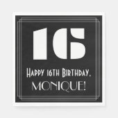 16e verjaardag: Art Deco Geïnspireerde look "16" + Servet (Voorkant)