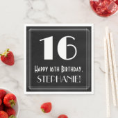 16e verjaardag ~ Art Deco Geïnspireerde look "16", Servet (Insitu)