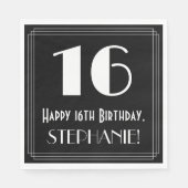 16e verjaardag ~ Art Deco Geïnspireerde look "16", Servet (Voorkant)