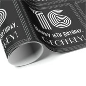 16e verjaardag: Art Deco geïnspireerde look "16" w Cadeaupapier (Rol Hoek)