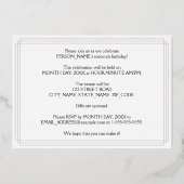 16e verjaardag: Art Deco Kijk "16" en naam Folie Uitnodiging (Achterkant)