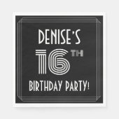16e verjaardag: Art Deco Style + aangepaste naam Servet (Voorkant)