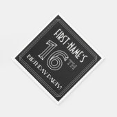 16e verjaardag: Art Deco Style + aangepaste naam Servet (Hoek)