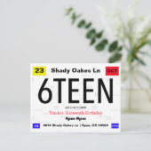 16e Verjaardag Autonummerbord Verjaardag Briefkaart (Staand voorkant)