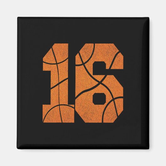 16e verjaardag Basketbal Boys Kinder Magneet (Voorkant)