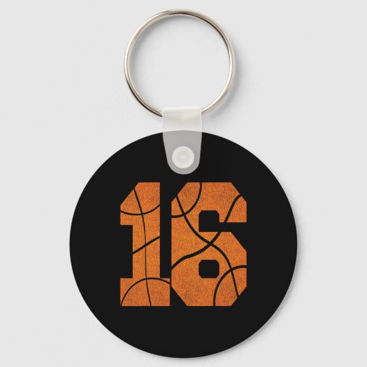 16e verjaardag Basketbal Boys Kinder Sleutelhanger (Voorkant)