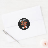 16e verjaardag Basketbal Kinder 1 Ronde Sticker (Envelop)