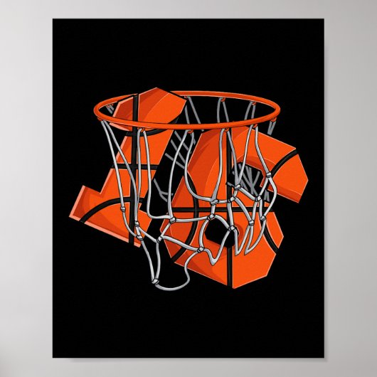 16e verjaardag Basketbal Kinder Poster (Voorkant)