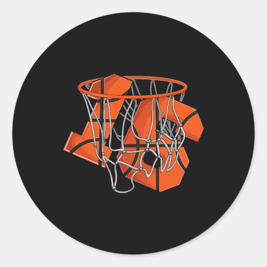 16e verjaardag Basketbal Kinder Ronde Sticker (Voorkant)