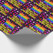 16e verjaardag: Beeldende hartenpatronen, regenboo Cadeaupapier (Hoek)