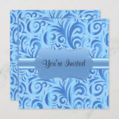 16e verjaardag | Blauw, Zilver en Wit Stem Kaart (Voorkant / Achterkant)