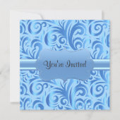 16e verjaardag | Blauw, Zilver en Wit Stem Kaart (Voorkant)