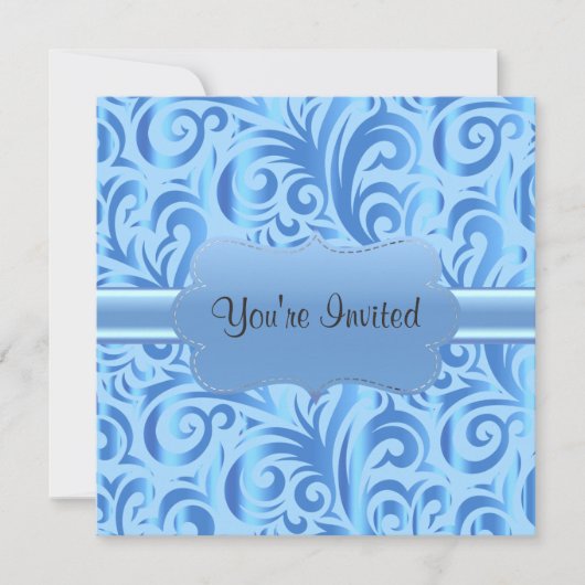 16e verjaardag | Blauw, Zilver en Wit Stem Kaart (Voorkant)