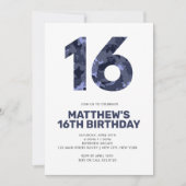 16e verjaardag, blauwe Camo persoonlijke tienen Kaart (Voorkant)