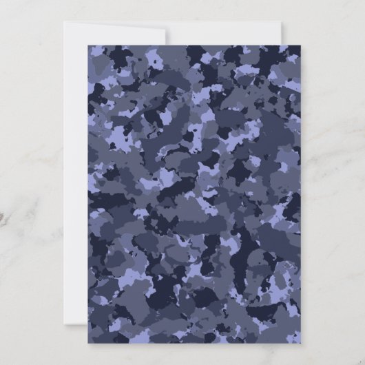 16e verjaardag, blauwe Camo persoonlijke tienen Kaart (Achterkant)