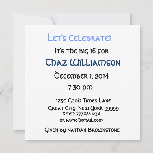 16e verjaardag Blauwe gestreept kaarsen gerecyclee Kaart (Achterkant)