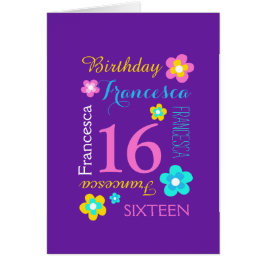 16e verjaardag bloem aangepaste aqua roze paarse