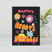 16e verjaardag bloembloem kleurrijke uitnodiging (Staand voorkant)