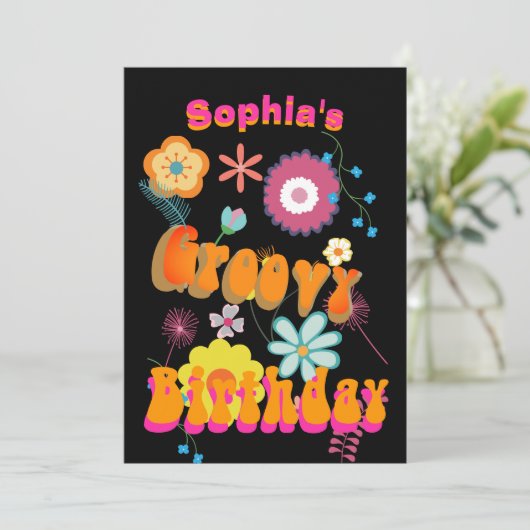 16e verjaardag bloembloem kleurrijke uitnodiging (Staand voorkant)