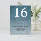 16e verjaardag Blue Midnight Sky Star Sweet Sixtee Kaart (Staand voorkant)