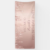 16e Verjaardag Blush roos Gold Drips Welkom Spandoek (Verticaal)