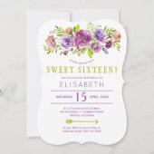 16e verjaardag boho floral chic lief zestien kaart (Voorkant)