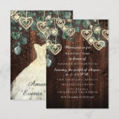 16e verjaardag BRIDAL Rustic Gold Hearts Conf Kaart (Voorkant / Achterkant)