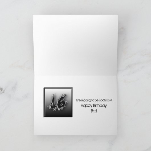 16E VERJAARDAG BRO - GRUNGE KAART (Binnen)