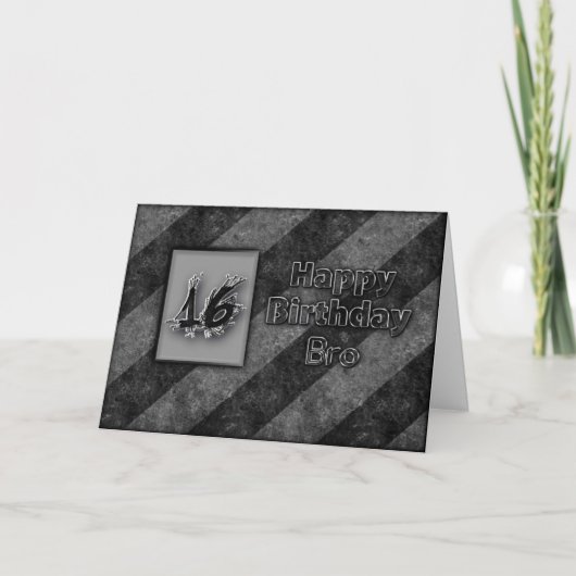 16E VERJAARDAG BRO - GRUNGE KAART (Voorkant)