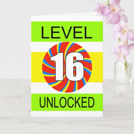 16e verjaardag computergamer kaart (Orchidee)