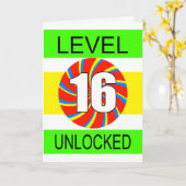 16e verjaardag computergamer kaart (Gele Bloem)