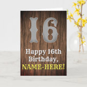 16e verjaardag: Country Western geïnspireerd uiter Kaart (Gele Bloem)