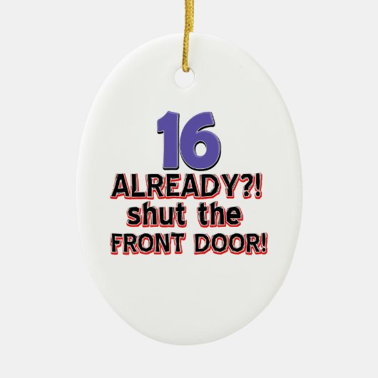 16e verjaardag design keramisch ornament (Voorkant)