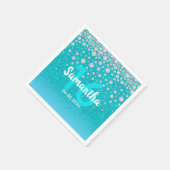 16e verjaardag diamanten glitter op blauwgroen bla servet (Hoek)