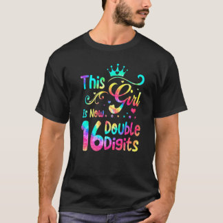 16e verjaardag Dit meisje is nu 16 dubbele cijfers T-shirt