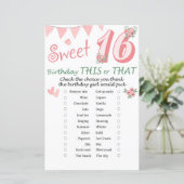 16e verjaardag Dit of dat spel (Staand voorkant)