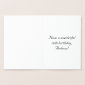 16e verjaardag: Elegant, script; aangepaste naam Folie Kaarten (Binnen)