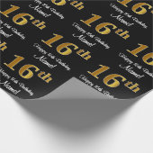 16e verjaardag: Elegante luxe Faux Gold look # Cadeaupapier (Hoek)