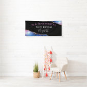 16e Verjaardag Elegante Waterverf Party Banner (Insitu)