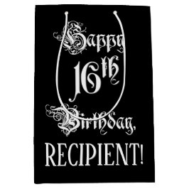 16e verjaardag: Fancy, elegant script + aangepaste Medium Cadeauzakje