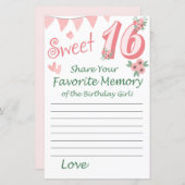 16e verjaardag Favoriete herinnering van het verja (Voorkant / Achterkant)