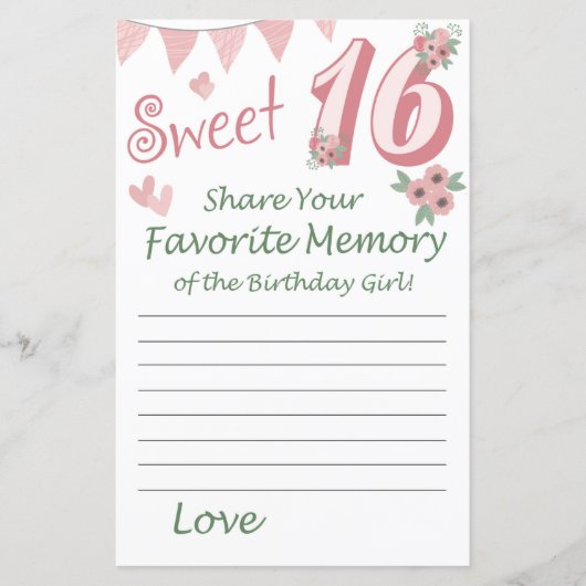 16e verjaardag Favoriete herinnering van het verja (Voorkant)