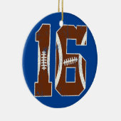 16e verjaardag Football Lovers Bdy Boy 16 Keramisch Ornament (Rechts)