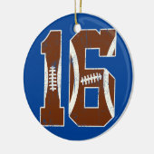 16e verjaardag Football Lovers Bdy Boy 16 Keramisch Ornament (Links)