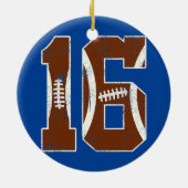 16e verjaardag Football Lovers Bdy Boy 16 Keramisch Ornament (Achterkant)